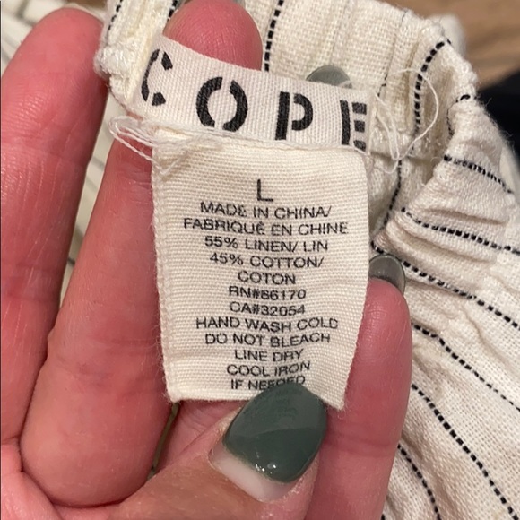 Ivory/black striped linen sundress - Picture 4 of 5